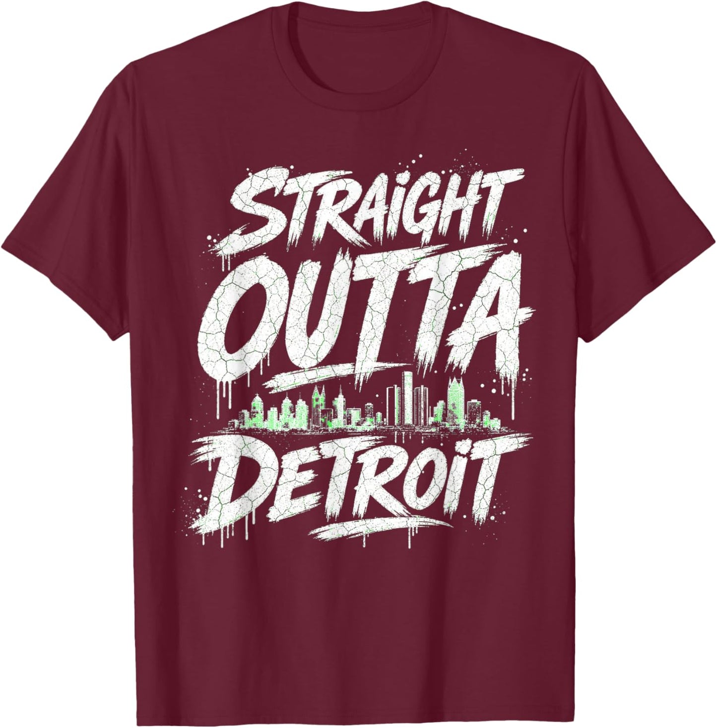 Straight Outta Detroit T-Shirt - T-Shirt | Maroon