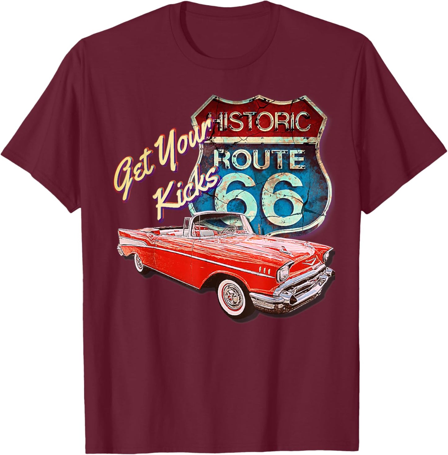 1957 57 Chevys Truck Bel Air Vintage Retro Car Street T-Shirt - T-Shirt | Maroon