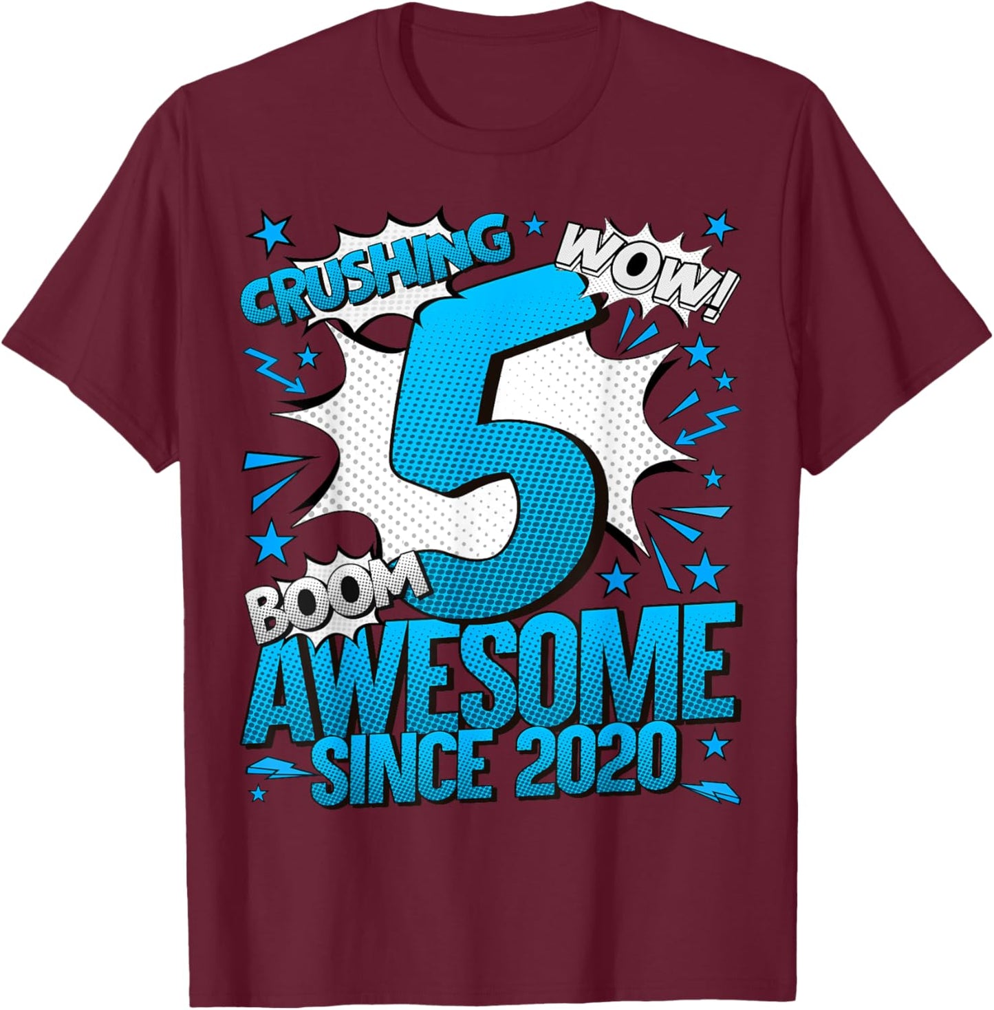 5 Year Old Gifts For Boys 5th Birthday Boy 5 Year Old Boy T-Shirt - T-Shirt | Maroon