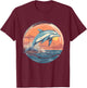 Dolphin Sunset Ocean Sea Dolphin Sea Ocean Animal Lover T-Shirt - T-Shirt | Maroon
