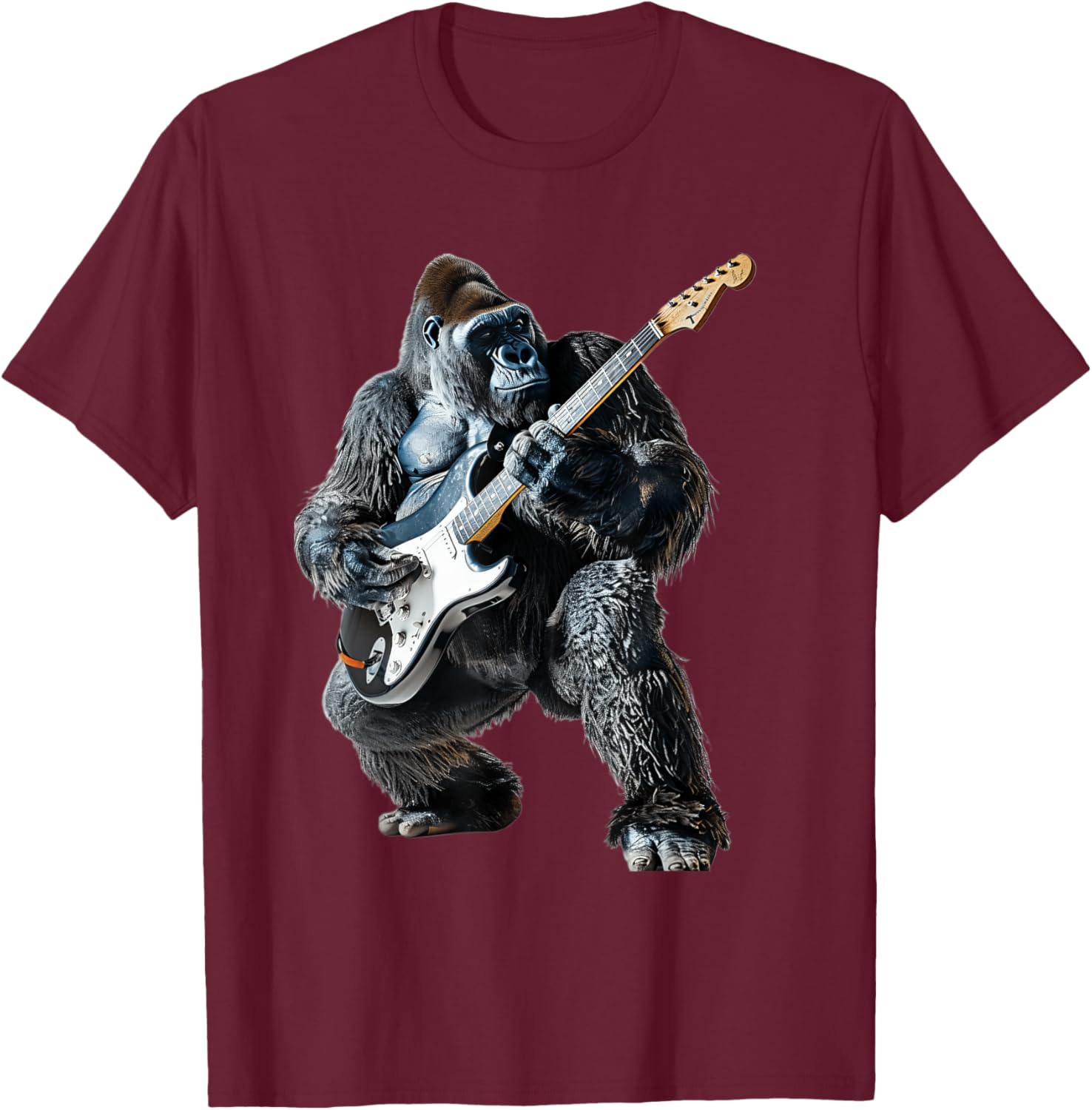 Gorilla Guitar T-Shirt - T-Shirt | Maroon