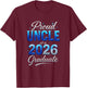 Proud Uncle of a 2026 Graduate - Senior Diploma Party T-Shirt - T-Shirt | Maroon