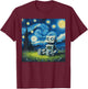 Robot Starry Night Funny Painting Art Meme Kids Men Women T-Shirt - T-Shirt | Maroon