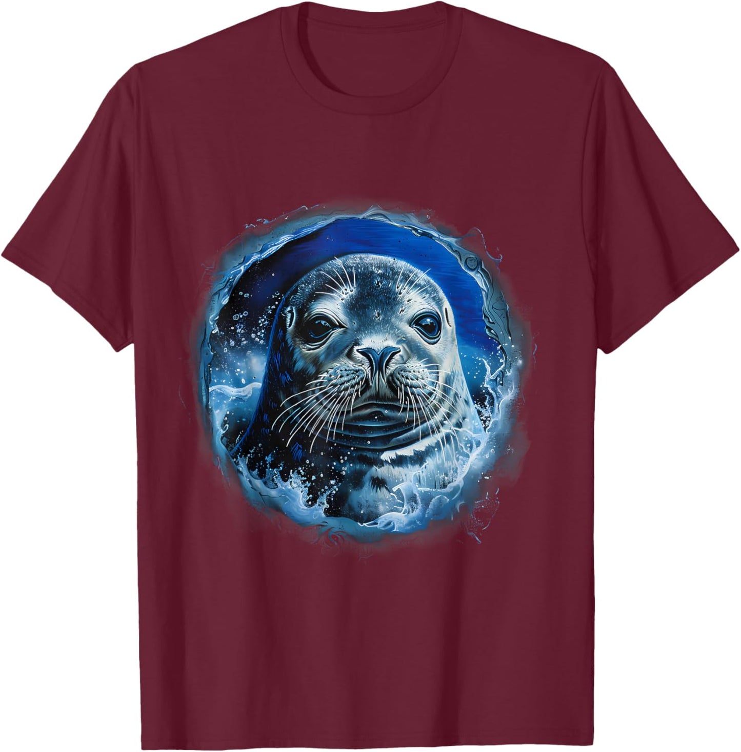 Seal Ocean Sea Seal Motif Sea Ocean Animal Marine Mammal T-Shirt - T-Shirt | Maroon