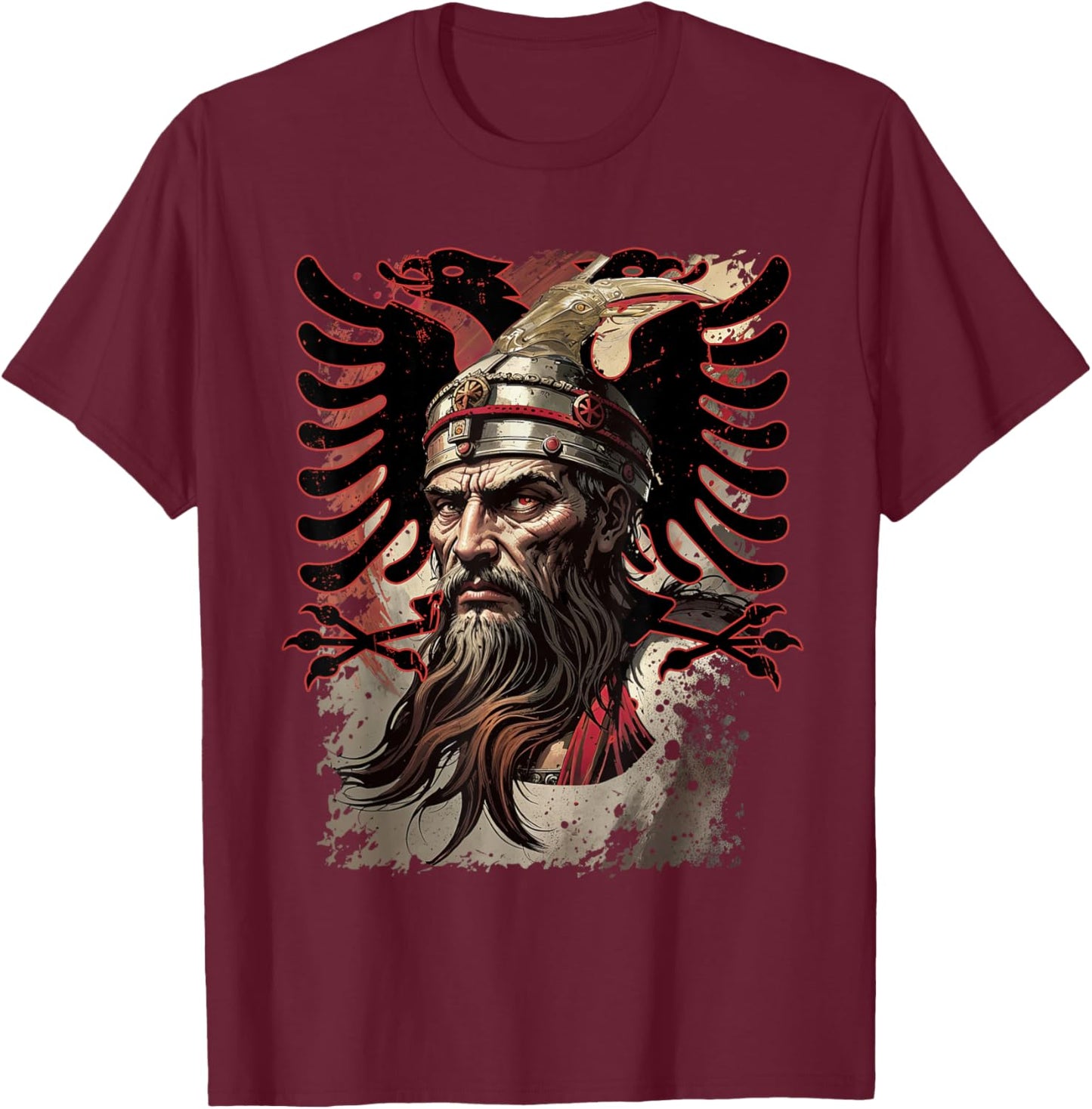 Skanderbeg Albania and Kosovo flag for a proud Albanian T-Shirt - T-Shirt | Maroon