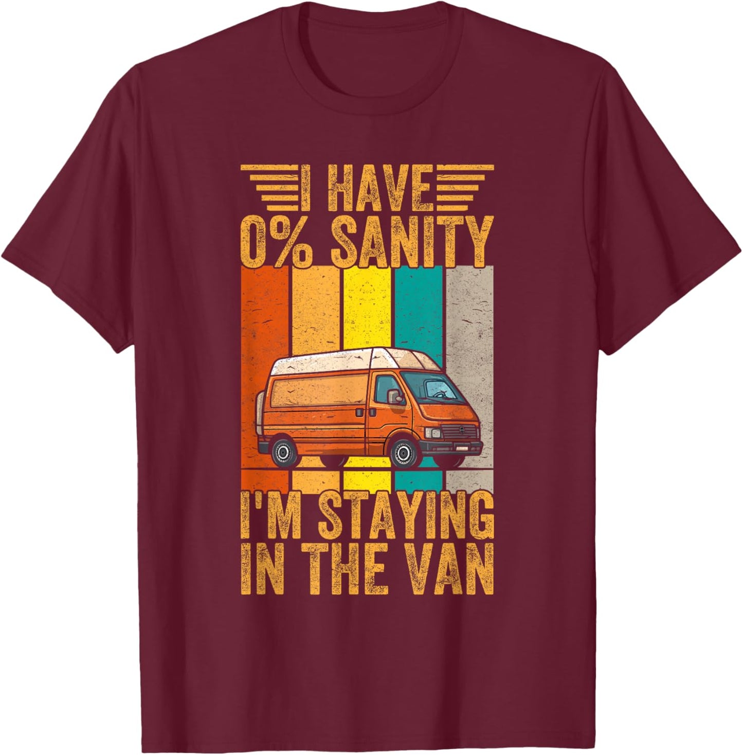 Funny Vintage I'm Staying in Tha Van Phasmophobia Men Women T-Shirt - T-Shirt | Maroon
