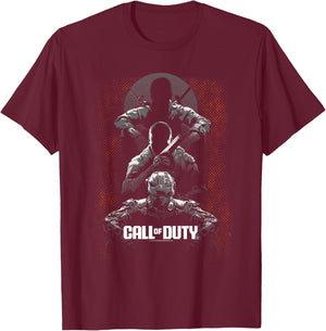 Call of Duty Black Ops Halftone Video Game T-Shirt - T-Shirt | Maroon