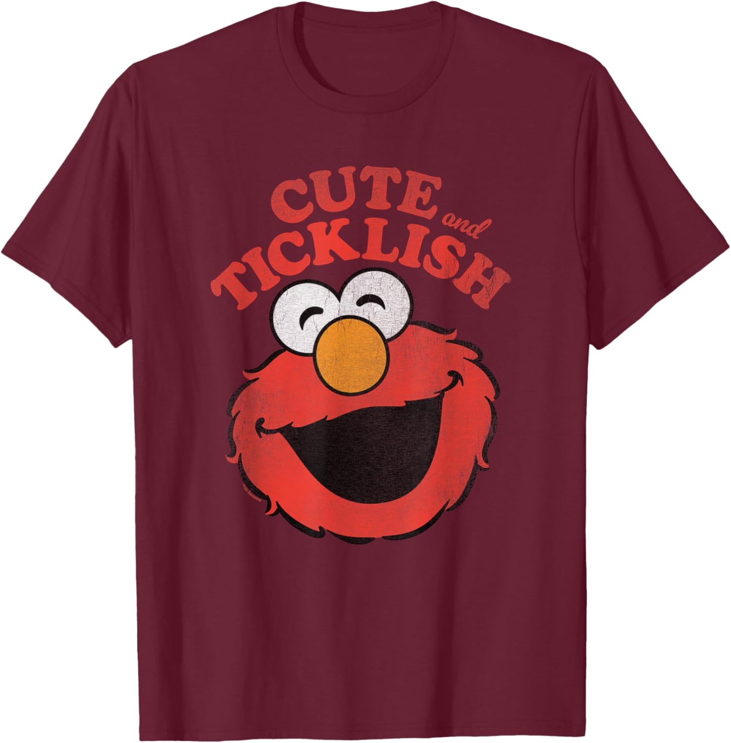 Sesame Street Tickle Me Elmo Cute and Ticklish T-Shirt - T-Shirt | Maroon