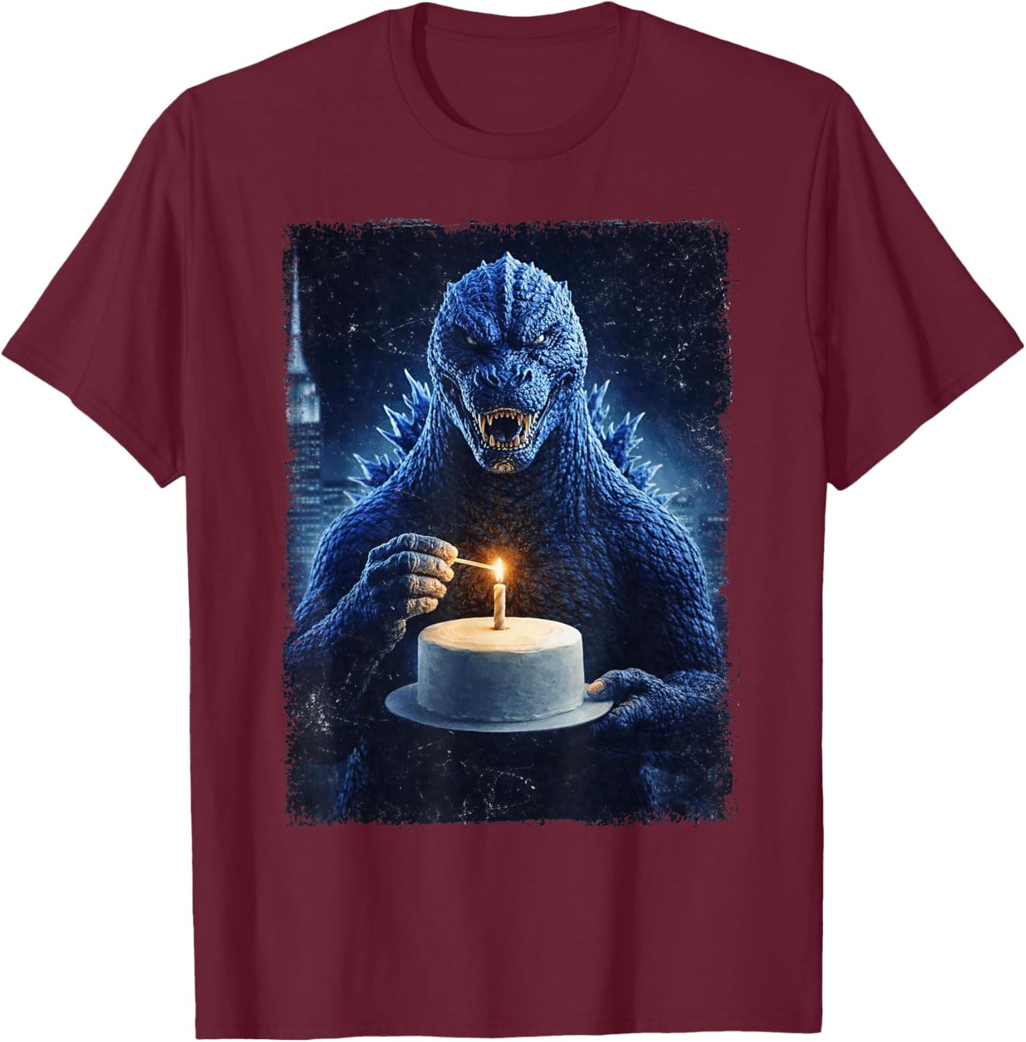 Japanese Monster Birthday Cake Funny Party Women Men Kids T-Shirt - T-Shirt | Maroon