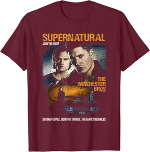 Supernatural Sam and Dean Poster T-Shirt - T-Shirt | Maroon