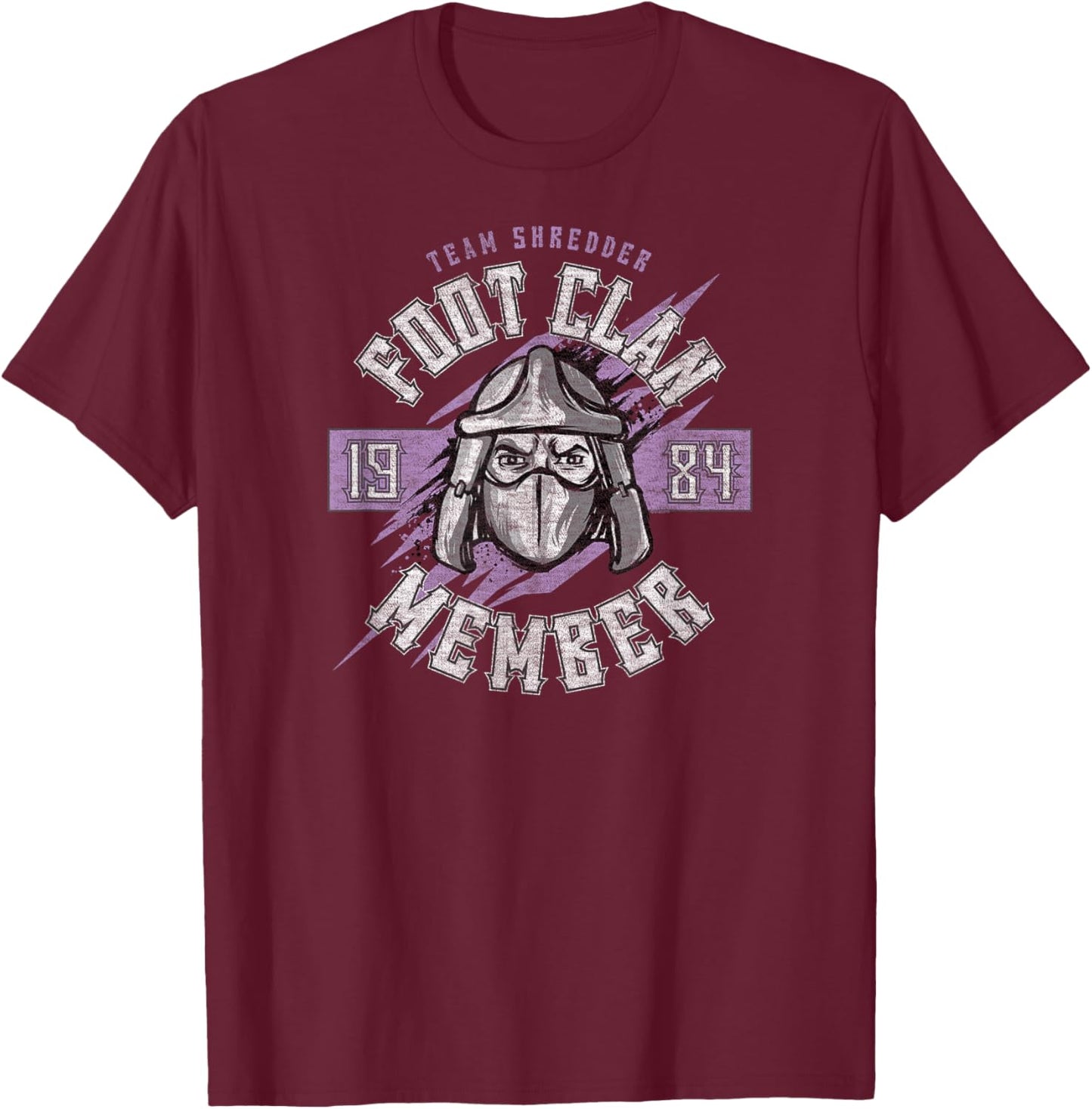 Nickelodeon Teenage Mutant Ninja Turtles Team Shredder Foot Clan 1984 T-Shirt - T-Shirt | Maroon