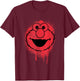 Sesame Street Elmo Graffiti Spray Face Halloween Costume T-Shirt - T-Shirt | Maroon