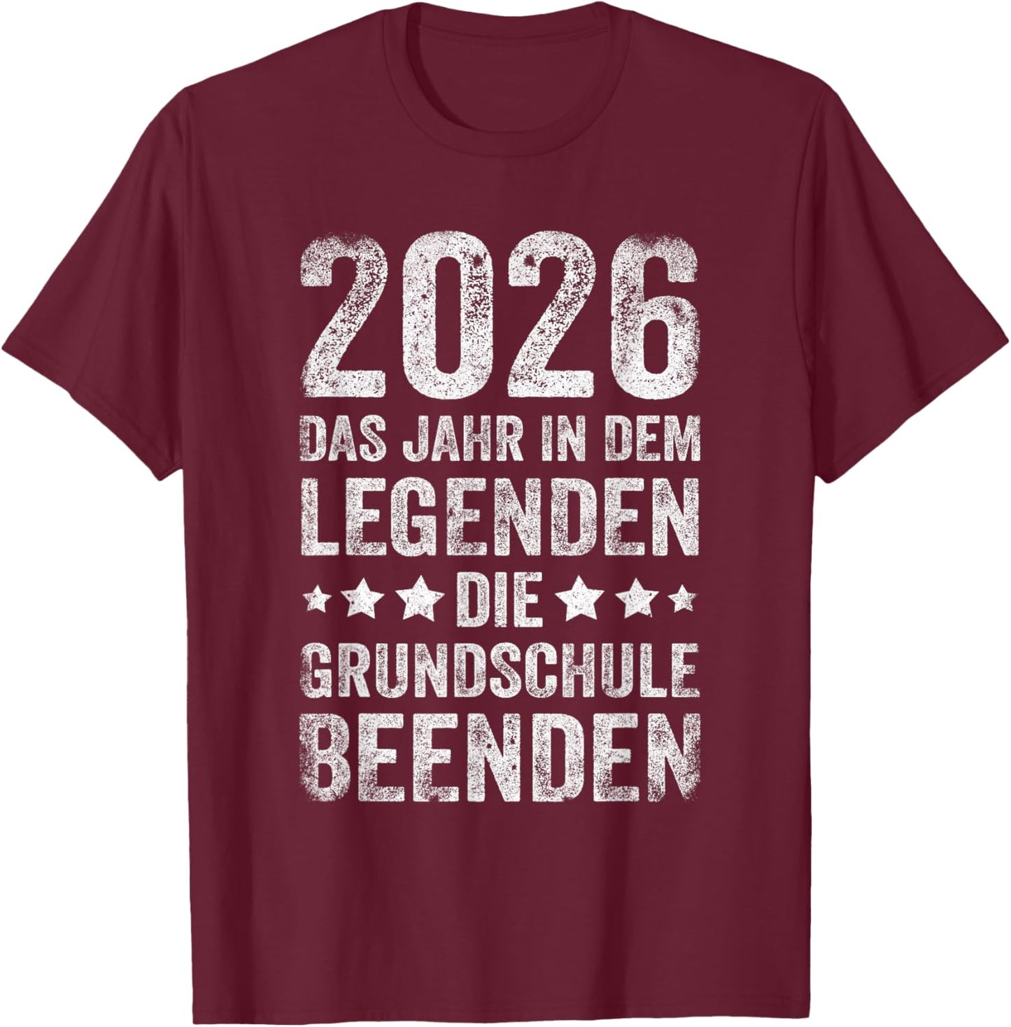 Grundschule 2026 Abgänger Geschafft Grundschule T-Shirt - T-Shirt | Maroon