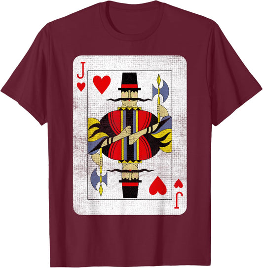 Jack of Hearts Playing Cards Halloween Party Costume Vintage T-Shirt - T-Shirt | Maroon
