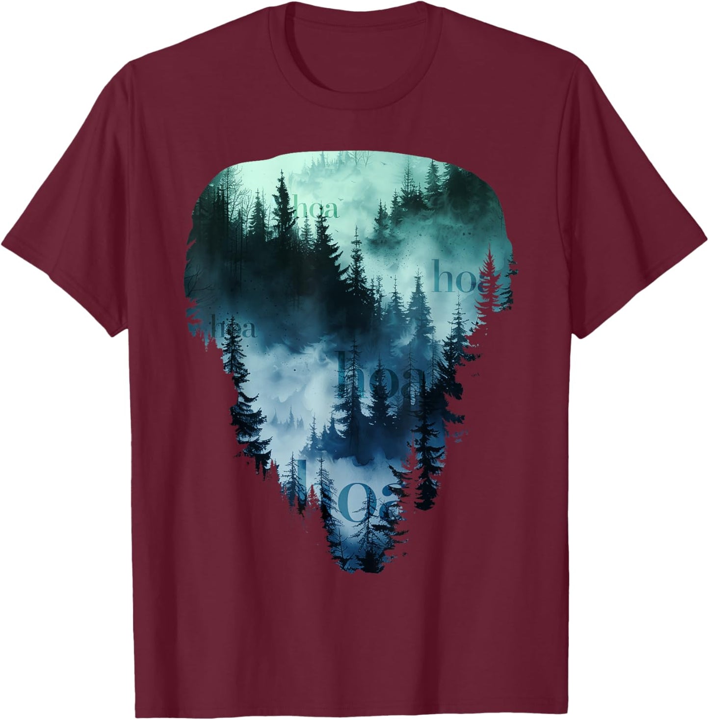 HOA HOA HOA HOA HOA Season Autumn Fall Forest Landscape T-Shirt - T-Shirt | Maroon