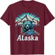 Retro Alaska Home State AK Mountain Sunset Vintage T-Shirt - T-Shirt | Maroon