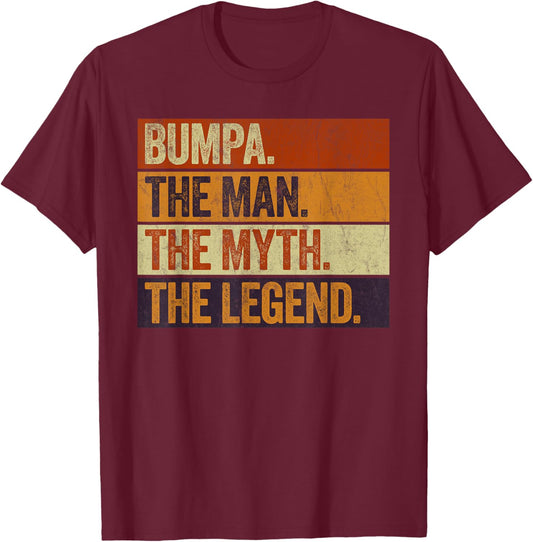 Bumpa the Man the Myth the Legend Funny Retro father T-Shirt - T-Shirt | Maroon