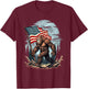 Patriotic Bigfoot - USA Flag 4th of July 4 T-Shirt - T-Shirt | Maroon
