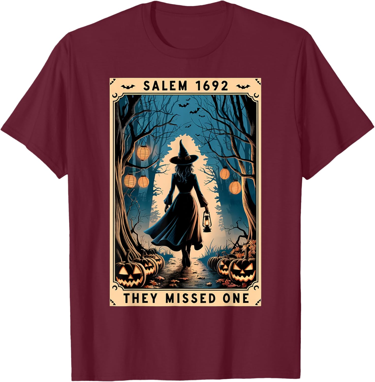Salem 1692 They Missed One Halloween Witch Trials Women T-Shirt - T-Shirt | Maroon