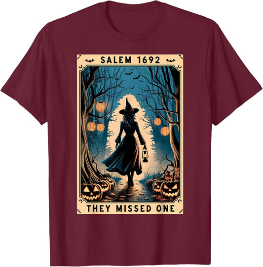 Salem 1692 They Missed One Halloween Witch Trials Women T-Shirt - T-Shirt | Maroon