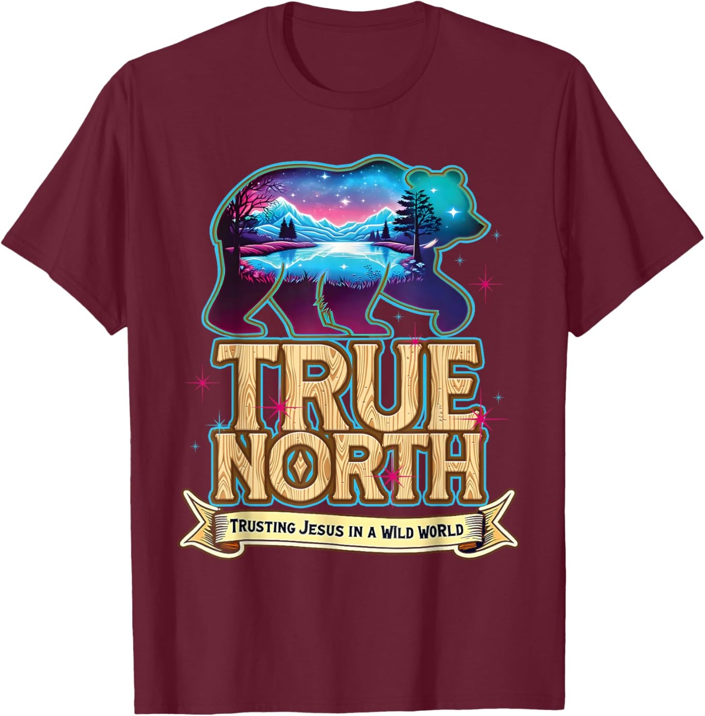 True North Trusting Jesus In A Wild World VBS 2025 T-Shirt - T-Shirt | Maroon