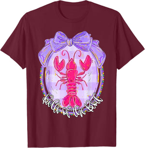 Preppy Crawfish Belle of The Boil Coquette Bow Men Women Kid T-Shirt - T-Shirt | Maroon