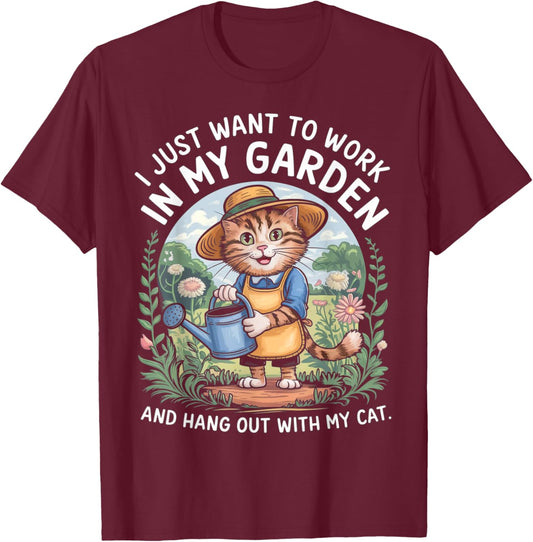 Gardening Cat Lover Gardener Garden Pet Plants Cats Women T-Shirt - T-Shirt | Maroon