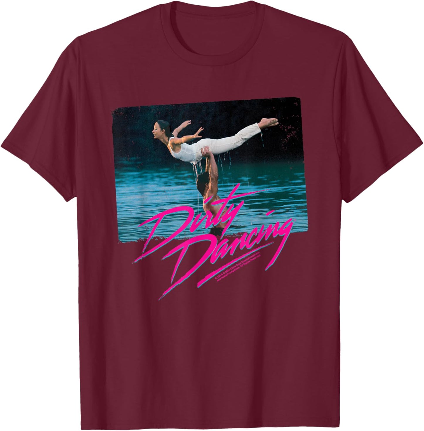 Dirty Dancing Lake Lift Scene T-Shirt - T-Shirt | Maroon