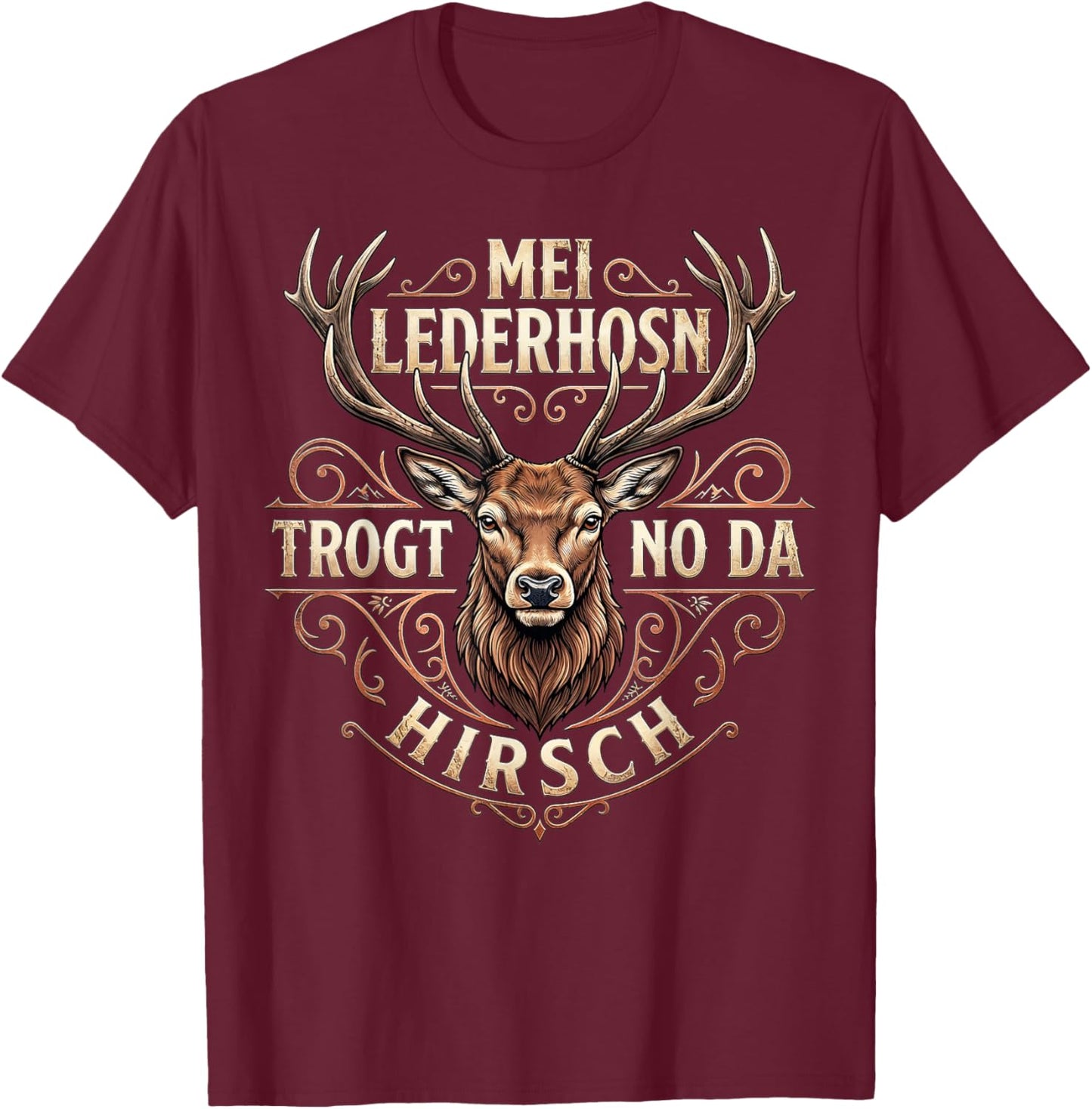 Passend für Oktoberfest Shirt Herren Trachtenshirt Trachten T-Shirt - T-Shirt | Maroon