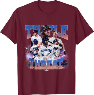 Alvarez, Tucker, & Altuve | Houston MLB Players | TRIO4003 T-Shirt - T-Shirt | Maroon