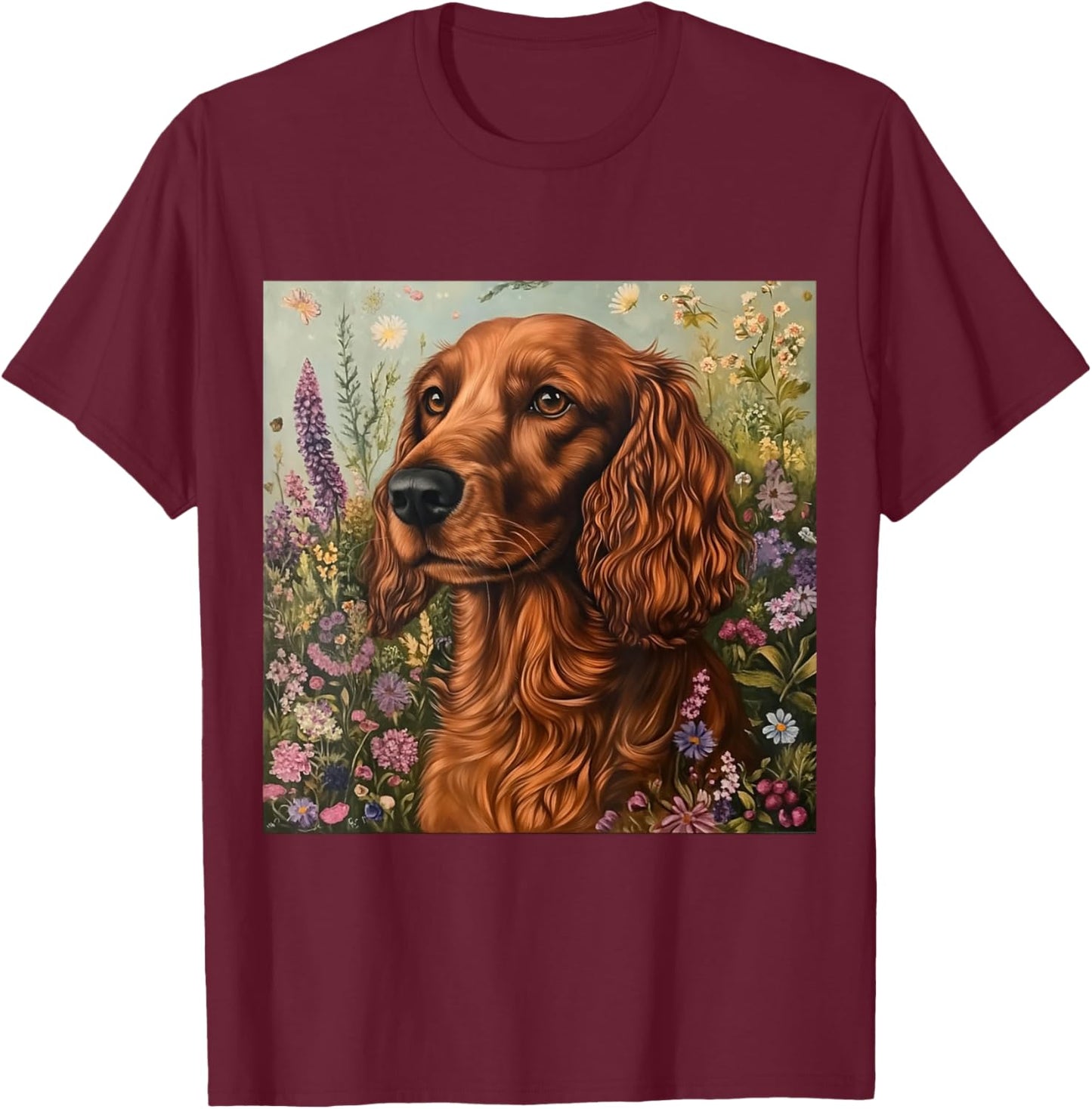 Dog Irish Setter Red T-Shirt - T-Shirt | Maroon