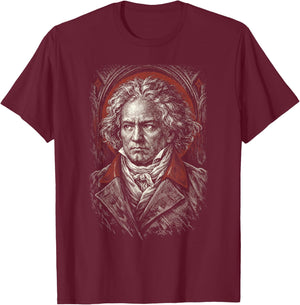 Beethoven-Portrait Ludwig Van Beethoven Classical Music T-Shirt - T-Shirt | Maroon