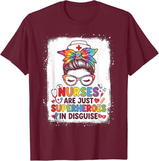 Nurses are Just Superheroes in Disguise Nurse Women T-Shirt - T-Shirt | Maroon
