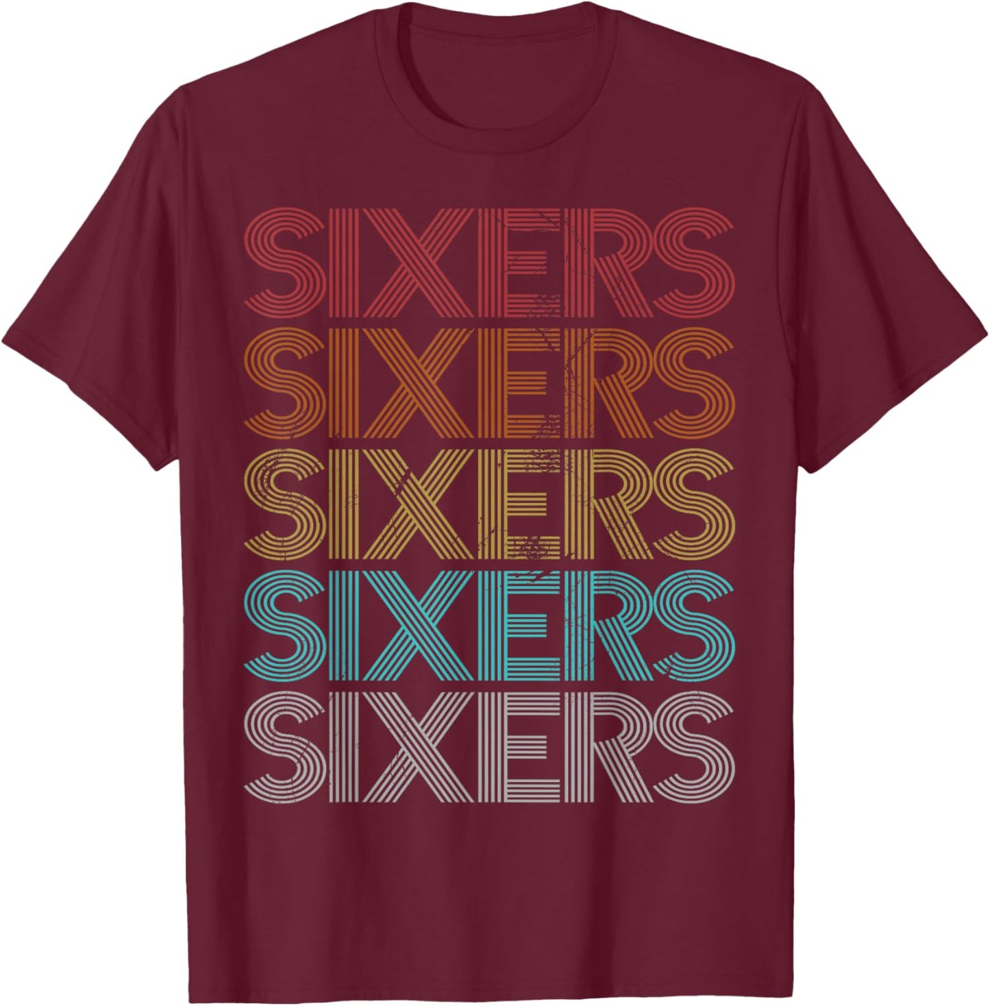 Retro Vintage Sixers T-Shirt - T-Shirt | Maroon