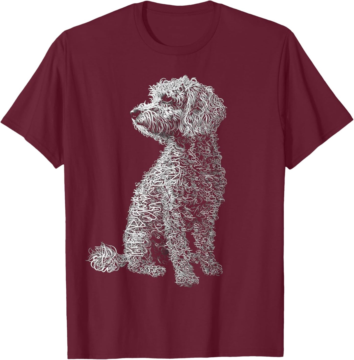 Labradoodle Motif Pet Illustration Dog Labradoodle T-Shirt - T-Shirt | Maroon