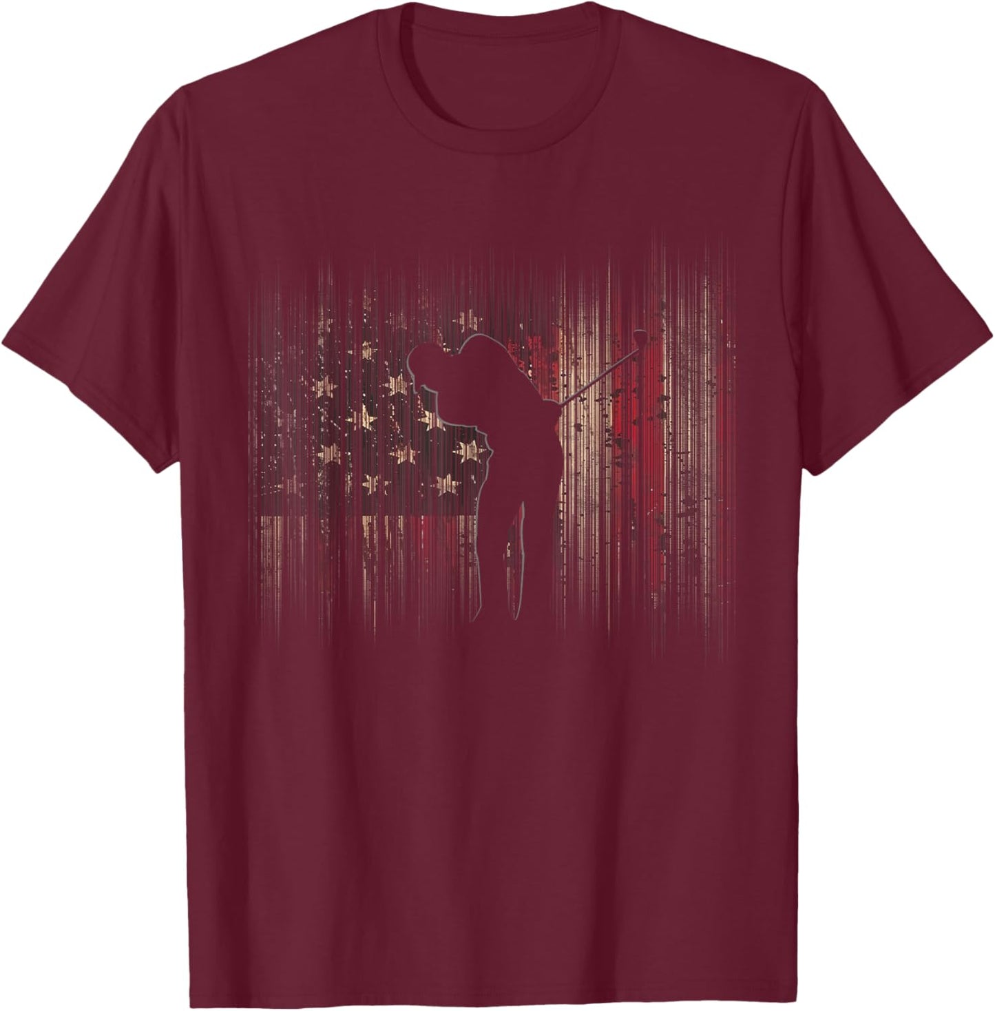 American Flag Golf Apparel - Golf T-Shirt - T-Shirt | Maroon