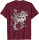 Vintage Motorcycle Engine Blueprint Diagram – Men's Graphic T-Shirt - T-Shirt | Maroon