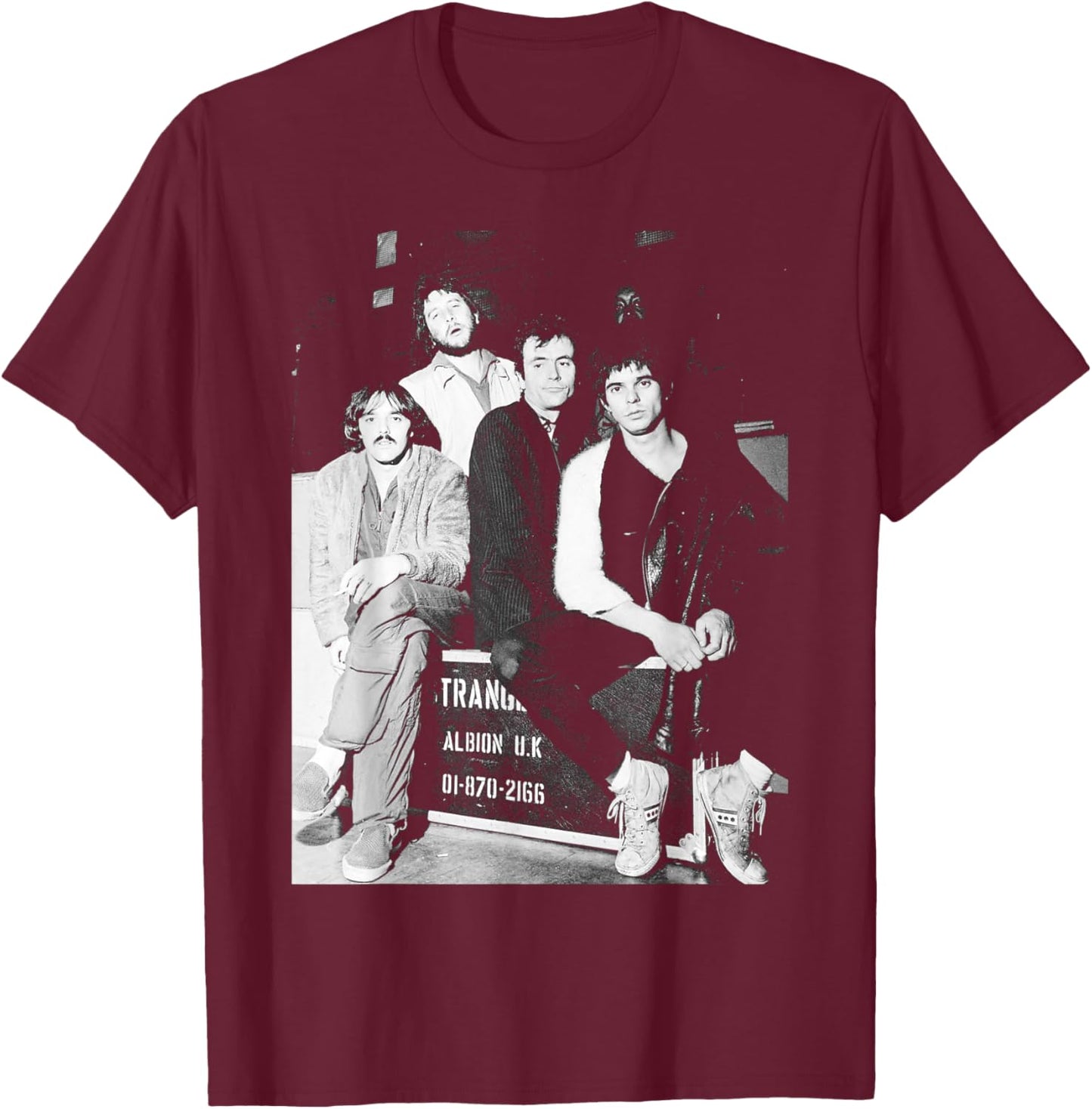 Portrait du Groupe The Stranglers No More Heroes Era T-Shirt - T-Shirt | Maroon