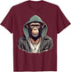 Funny Monkey with sunglasses cool street skateboard T-Shirt - T-Shirt | Maroon