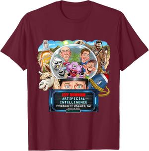 Jeff Dunham Prescott Valley, AZ (2025) T-Shirt - T-Shirt | Maroon