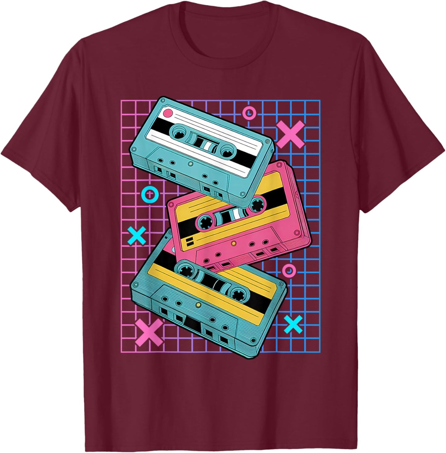 Cassettes Vaporwave - Retrowave Synthwave - Retro T-Shirt - T-Shirt | Maroon