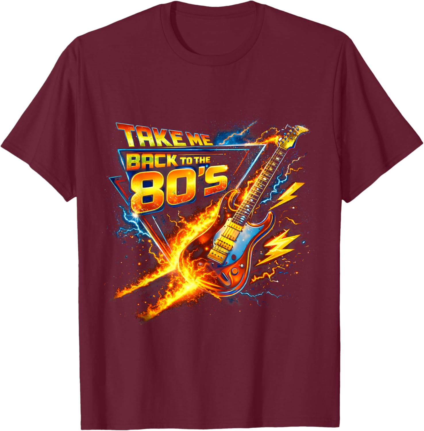 Take Me Back to The 80s Rock Music Nostalgia Throwback T-Shirt - T-Shirt | Maroon