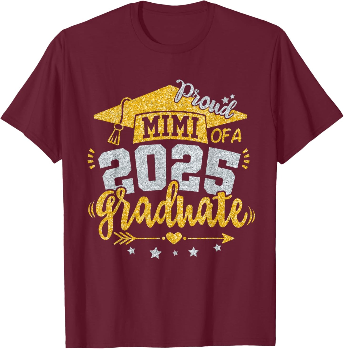 Mimi Senior 2025 Proud Mimi of a Class of 2025 Graduate T-Shirt - T-Shirt | Maroon