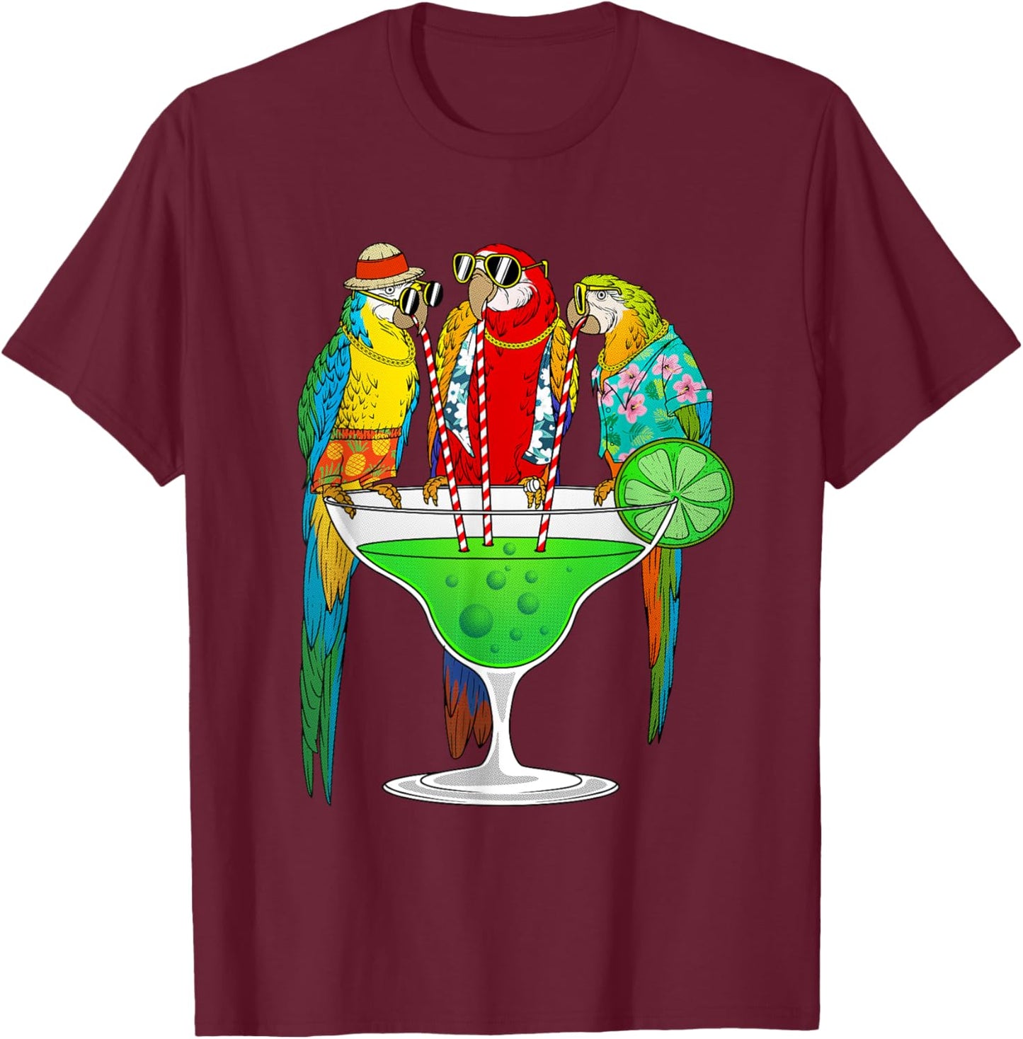 Cool Parrot Art Women Pet Bird Tropical Parrot Lover T-Shirt - T-Shirt | Maroon