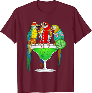 Cool Parrot Art Women Pet Bird Tropical Parrot Lover T-Shirt - T-Shirt | Maroon