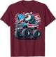 4th of July Patriotic American Flag Eagle USA Red White Blue T-Shirt - T-Shirt | Maroon