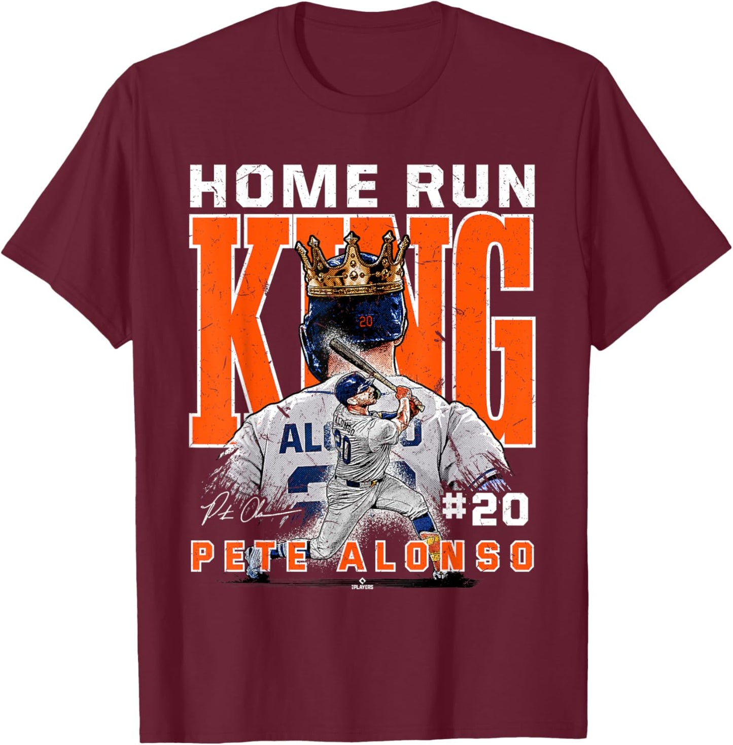 Home Run King Pete Alonso New York MLBPA T-Shirt - T-Shirt | Maroon