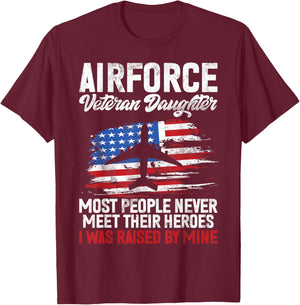 Airforce Veteran Daughter Memorial Day Granddaughter T-Shirt - T-Shirt | Maroon