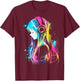 Anime Manga Graphic Headphone Art Anime T-Shirt - T-Shirt | Maroon