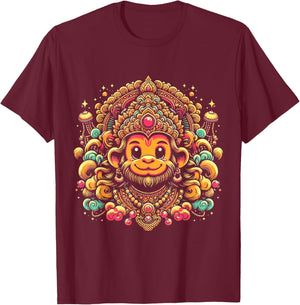 Hanumanji Hanuman Hindu Monkey God Lover Devotee T-Shirt - T-Shirt | Maroon